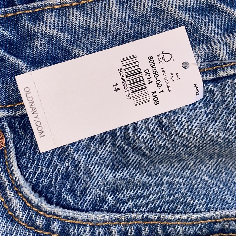 Old Navy O.G. High-Rise distressed denim jean short shorts - Picture 7 of 9